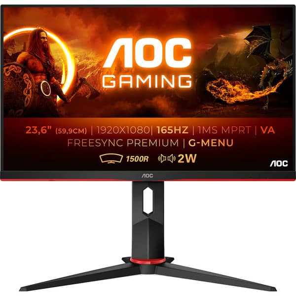 Monitor Gaming curbat LED VA AOC C24G2AE/BK, 23.6", Full HD, 165Hz, FreeSync Premium, negru