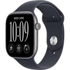 Apple Watch Series 12, GPS, 46mm, Space Grey Aluminium Case, Navy Blue Sport Band - M/L