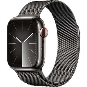 APPLE Watch Series 9, GPS + Cellular, 45mm Graphite Stainless Steel Case, Graphite Milanese Loop