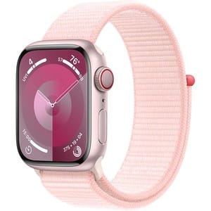 APPLE Watch Series 9, GPS + Cellular, 45mm Pink Aluminium Case, Light Pink Sport Loop