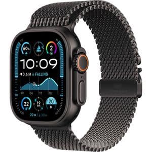 APPLE Watch Ultra 2, GPS + Cellular, 49mm Black Titanium Case, Black Milanese Loop - Medium