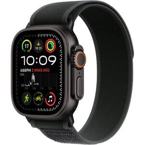 APPLE Watch Ultra 2, GPS + Cellular, 49mm Black Titanium Case, Black Trail Loop - M/L