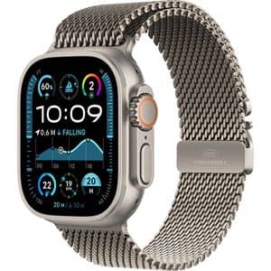APPLE Watch Ultra 2, GPS + Cellular, 49mm Natural Titanium Case, Natural Milanese Loop - Medium