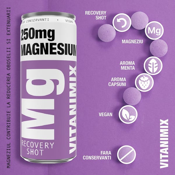 Apa cu vitamine VITANIMIX Mg recovery shot 250 mg magnesium, 0.25L x 24 doze