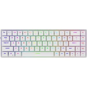 Tastatura Gaming Wireless mecanica AQIRYS Agena, Bluetooth, USB, Layout US, alb