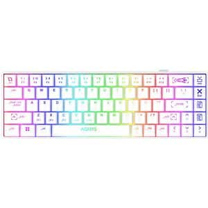 Tastatura Gaming Wireless mecanica AQIRYS Mira 2.0, Bluetooth, USB, Layout US, alb