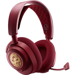 Casti Gaming Wireless STEELSERIES Arctis Nova 7 Dragon Edition, surround, multiplatforma, rosu