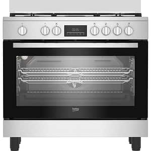 Aragaz BEKO BGM11226EX, 5 arzatoare, Gaz + Electric, L 90 cm, Grill, inox