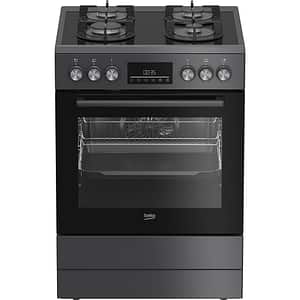 Aragaz BEKO FBM62330GADSN, 4 arzatoare, Gaz + Electric, L 60 cm, Grill, antracit