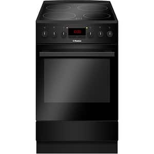 Aragaz HANSA FCCM58209H, 4 arzatoare, Electric, L 50 cm, Grill, negru