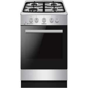 Aragaz HANSA FCGX52029H, 4 arzatoare, Gaz, L 50 cm, Grill, inox