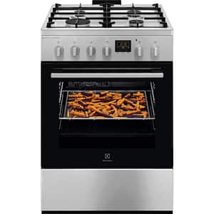 Aragaz ELECTROLUX LKK660220X, SteamBake, AirFry, 4 arzatoare, Gaz + Electric, L 60 cm, Grill, inox