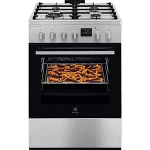 Aragaz ELECTROLUX SteamBake LKK664220X, 4 arzatoare, Gaz + Electric, L 60 cm, Grill, inox