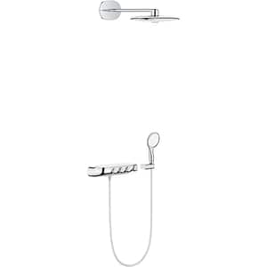 Sistem dus GROHE RainShower Smartcontrol 360 Duo 26443LS0, termostat, 3 functii, crom-alb