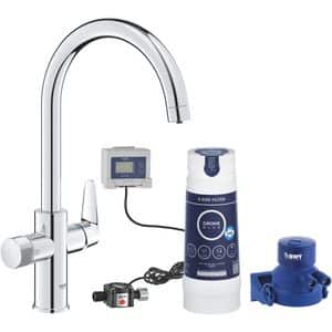 Baterie bucatarie GROHE Bau Blue Pure 30555000, alama sanitara, crom