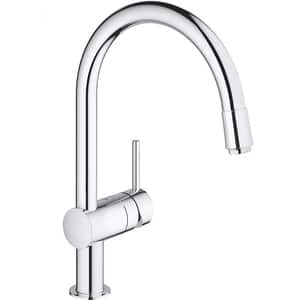 Baterie bucatarie GROHE Minta 32918000, dus extractibil, alama, crom
