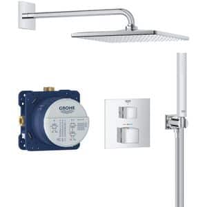Sistem dus GROHE Precision Cube 310 34879000, termostat, 1 functie, crom