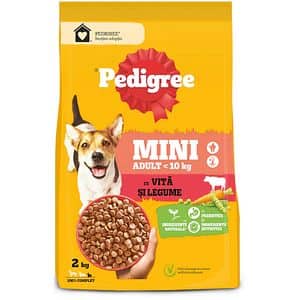 Hrana uscata pentru caini PEDIGREE, Adult, Vita si Legume, 2 kg