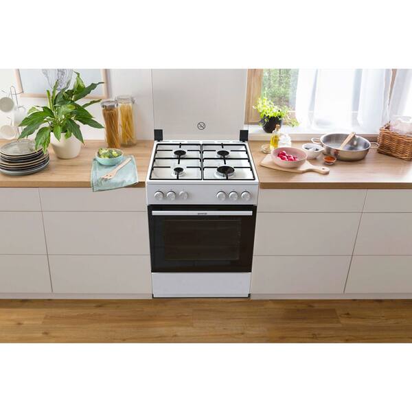 Aragaz GORENJE GG6A10WJ, Gaz, 4 arzatoare, L 60 cm, alb