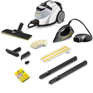 Aparat de curatat cu abur 2in1 KARCHER SC 5 EasyFix Iron 15126610, 1.5l, 2250W, alb-negru
