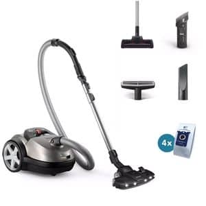 Aspirator cu sac PHILIPS PowerGo XD8152/12, 4l, 900W, 77dB, gri metalic