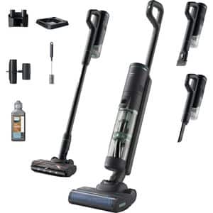 Aspirator vertical PHILIPS AquaTrio Seria 7000 XW7263/11, 0.45l, 21.6V, autonomie max 30 min, PowerCyclone Aqua, negru-albastru