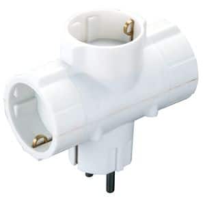 Adaptor priza BACHMANN 349.202, 3 prize Schuko, alb