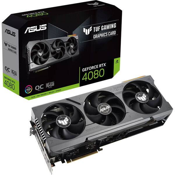 Placa video ASUS TUF Gaming GeForce RTX 4080 16GB GDDR6X OC Edition, 16GB GDDR6X, 256bit, TUF-RTX4080-O16G-GAMING