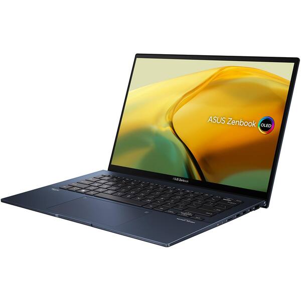 Laptop ASUS Zenbook 14 OLED UX3402ZA-KM482W, Intel Core i5-1240P pana la 4.4GHz, 14" 2.8K, 8GB, SSD 512GB, Inte Iris Xe Graphics, Windows 11 Home, Ponder Blue