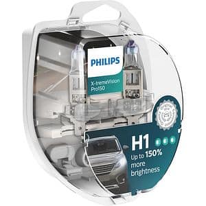Set becuri auto PHILIPS Xtreme Vision Pro150, 150%, H1, 3450K, 55W, 2 buc