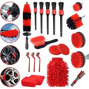 Kit curatare auto ROLL FAST 51220R, 20 piese, rosu-negru