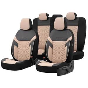 Set huse scaune OTOM Reflective, negru-bej