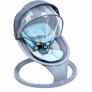 Leagan electric portabil BUF BOOF W5BLUE, 0 luni+, bleu-gri