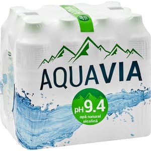 Apa plata alcalina AQUAVIA bax 0.5L x 12 sticle