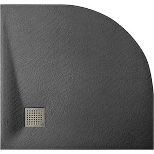 Cadita dus SANOTECHNIK 9090RB, semirotunda, 90 x 90 cm, SMC, negru