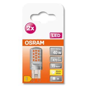 Set 2 becuri LED OSRAM 4058075449893, G9, 4.2W, 470lm, lumina calda