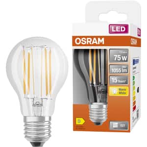 Bec LED OSRAM filament, E27, 7.5W, 1055lm, lumina calda