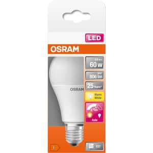Bec LED OSRAM cu senzor miscare, E27, 8.8W, 806lm, lumina calda