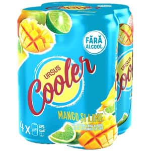 Bere cu arome Ursus Cooler Mango si Lime 0.5L x 4 doze