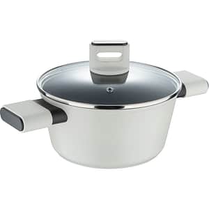 Cratita BERGNER Lines BG-56092-GY, 24cm, 3.7l, aluminiu, alb