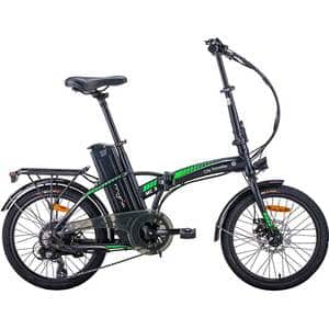 Bicicleta asistata electric pliabila MYRIA City Traveller MC3, roata 20", motor 250W, viteza max 24.9 Km/h, negru-verde