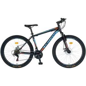 Bicicleta MTB VELORS V2710A, roata 27.5", 21 viteze, schimbator Shimano, frana disc mecanica, negru-albastru