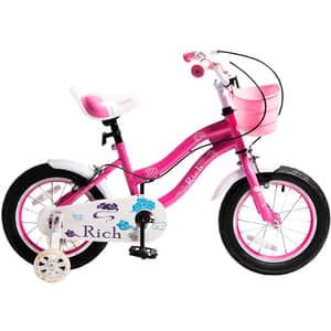 Bicicleta copii RICH Baby R1408A, roata 14", frana C-Brake, roz