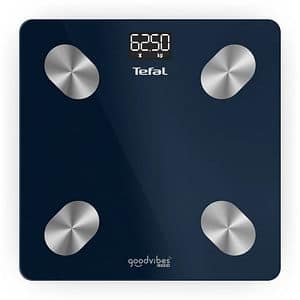 Cantar corporal TEFAL Goodvibes Life+, 180Kg, sticla, albastru