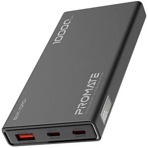 Baterie externa PROMATE Bolt-10PD+, 10000mAh, 2x USB-C, 1x USB-A, negru