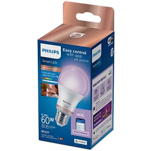 Bec LED Smart PHILIPS 8720169170933, E27, 8.5W, 806lm, Wi-Fi, lumina variabila, compatibil Alexa, Google Assistant