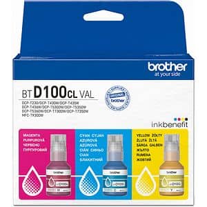 Pachet cerneala originala BROTHER BTD100CLVAL, magenta, cyan, galben