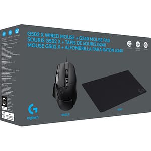 Set Gaming LOGITECH Mouse G502 X + Mouse Pad G240