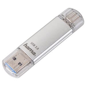 Memorie USB HAMA C-Laeta 124161, USB 3.0-Type C, 16GB, 40MBs, argintiu