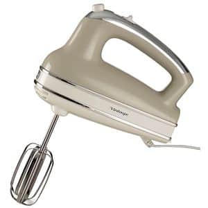 Mixer de mana ARIETE Vintage C154803AR0, 450W, 5 trepte viteza, bej-alb